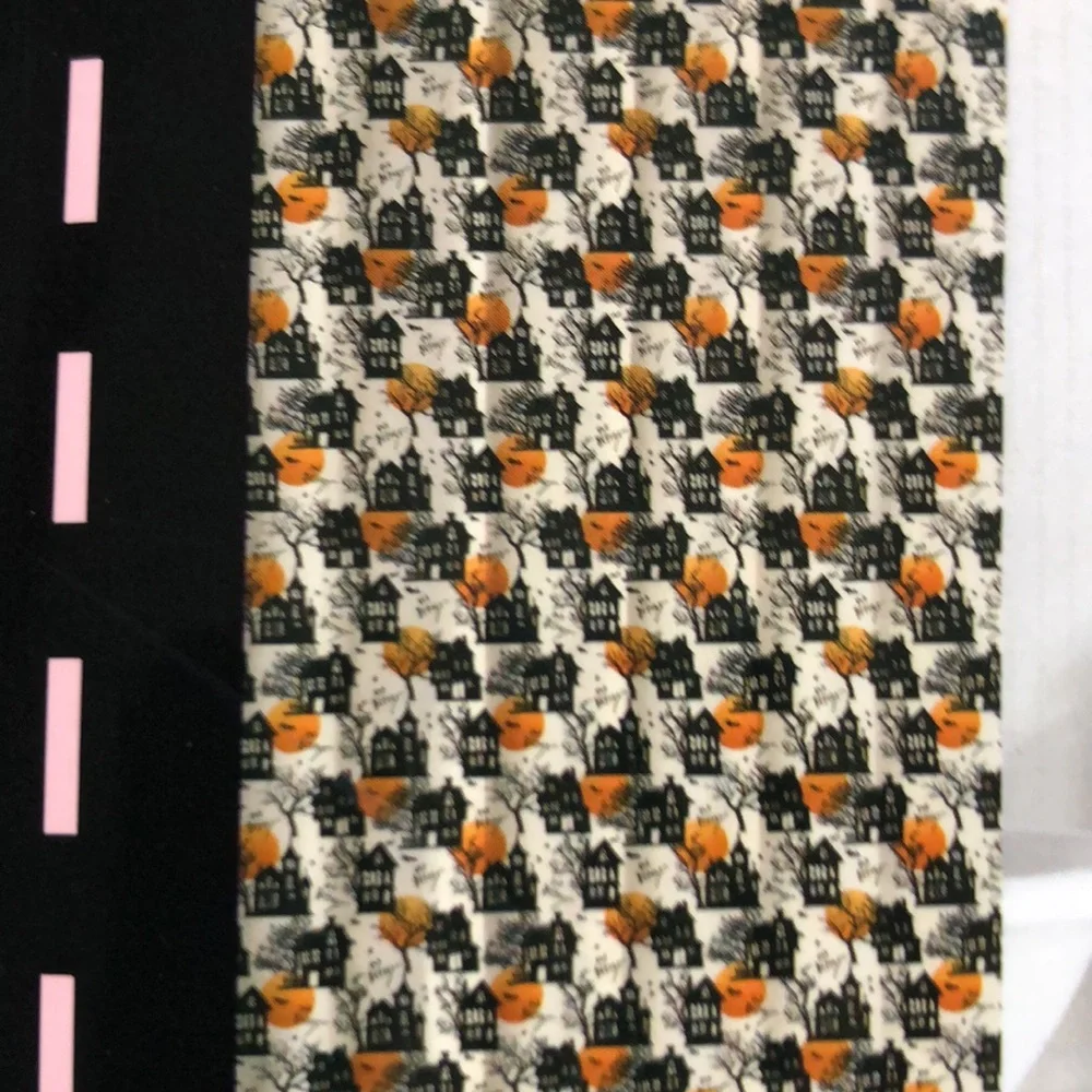Betsey Johnson Halloween Haunted Houses Shower Curtain Set